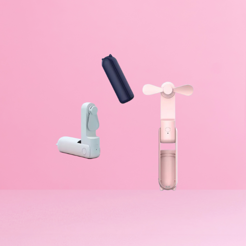 Pocket Makeup Fan – Foldable & Rechargeable