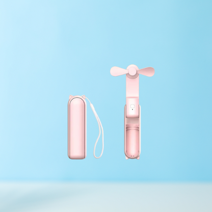 Pocket Makeup Fan – Foldable & Rechargeable
