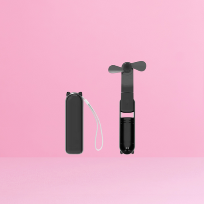 Pocket Makeup Fan – Foldable & Rechargeable
